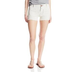 Lucky Brand Patch Pocket White Denim Shorts Flat Lawton Striped 10 $79 NWT